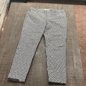 Michael Kors Black and White Patterned Cropped Pants